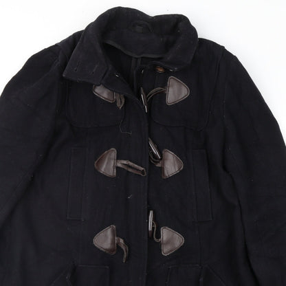 Womens UK Size 8 Topshop Black Overcoat