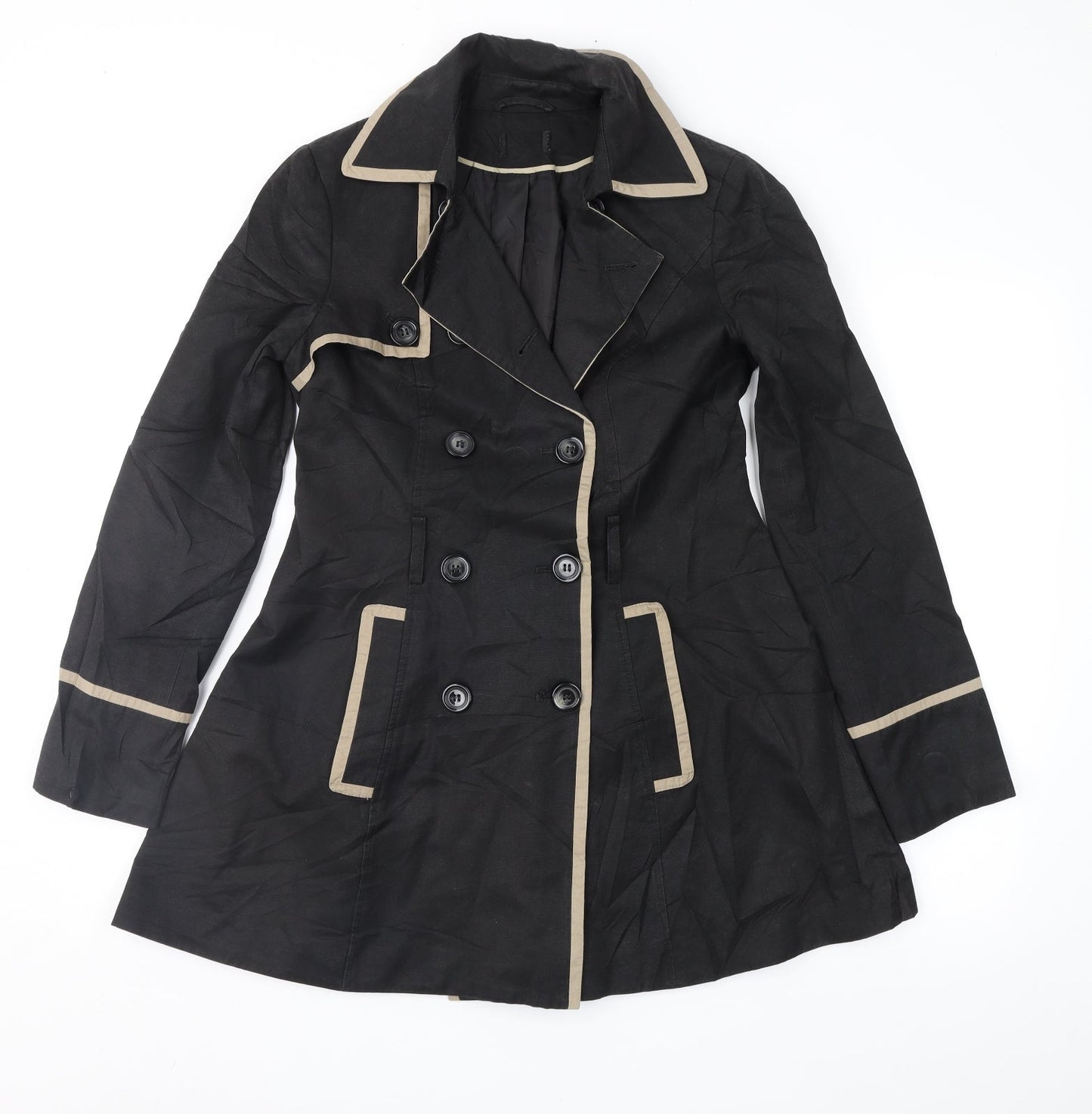 George Womens Black   Overcoat Coat Size 8