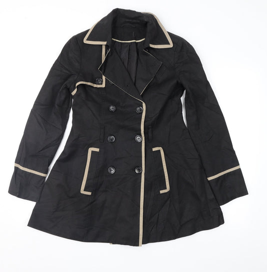 George Womens Black   Overcoat Coat Size 8