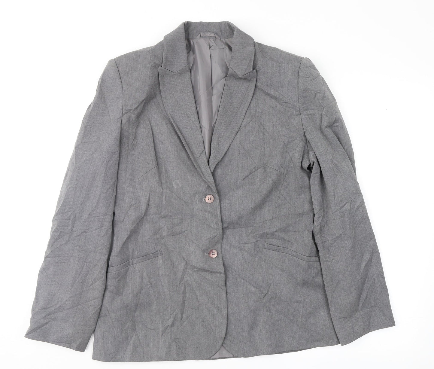NEXT Womens Grey Herringbone  Jacket Suit Jacket Size 10