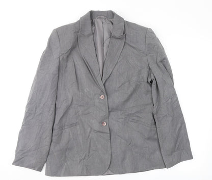 NEXT Womens Grey Herringbone  Jacket Suit Jacket Size 10