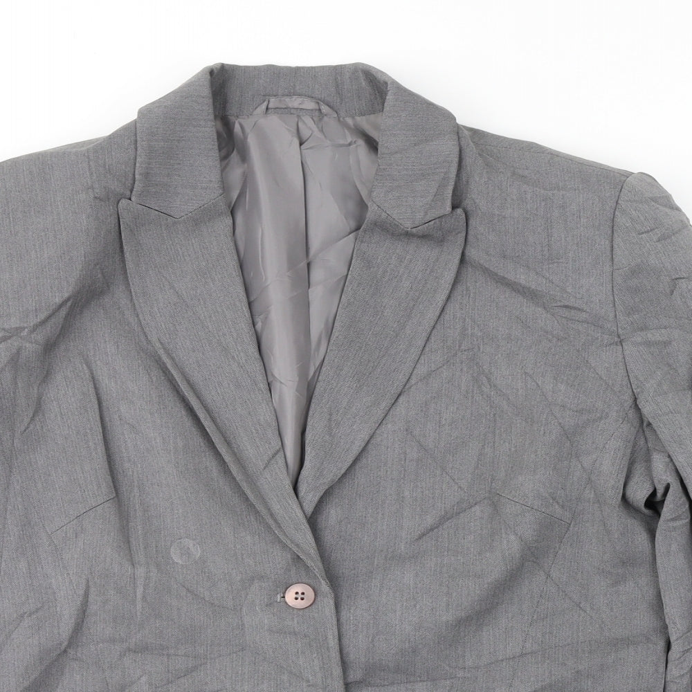 NEXT Womens Grey Herringbone  Jacket Suit Jacket Size 10