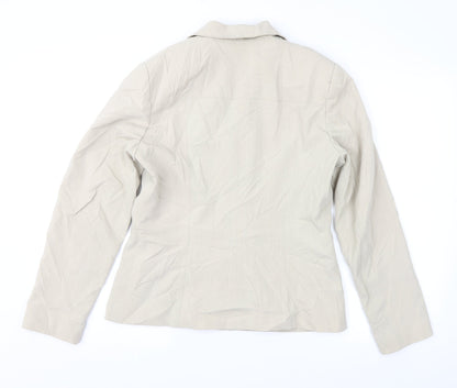 Klass Womens Beige Striped  Jacket Suit Jacket Size 12