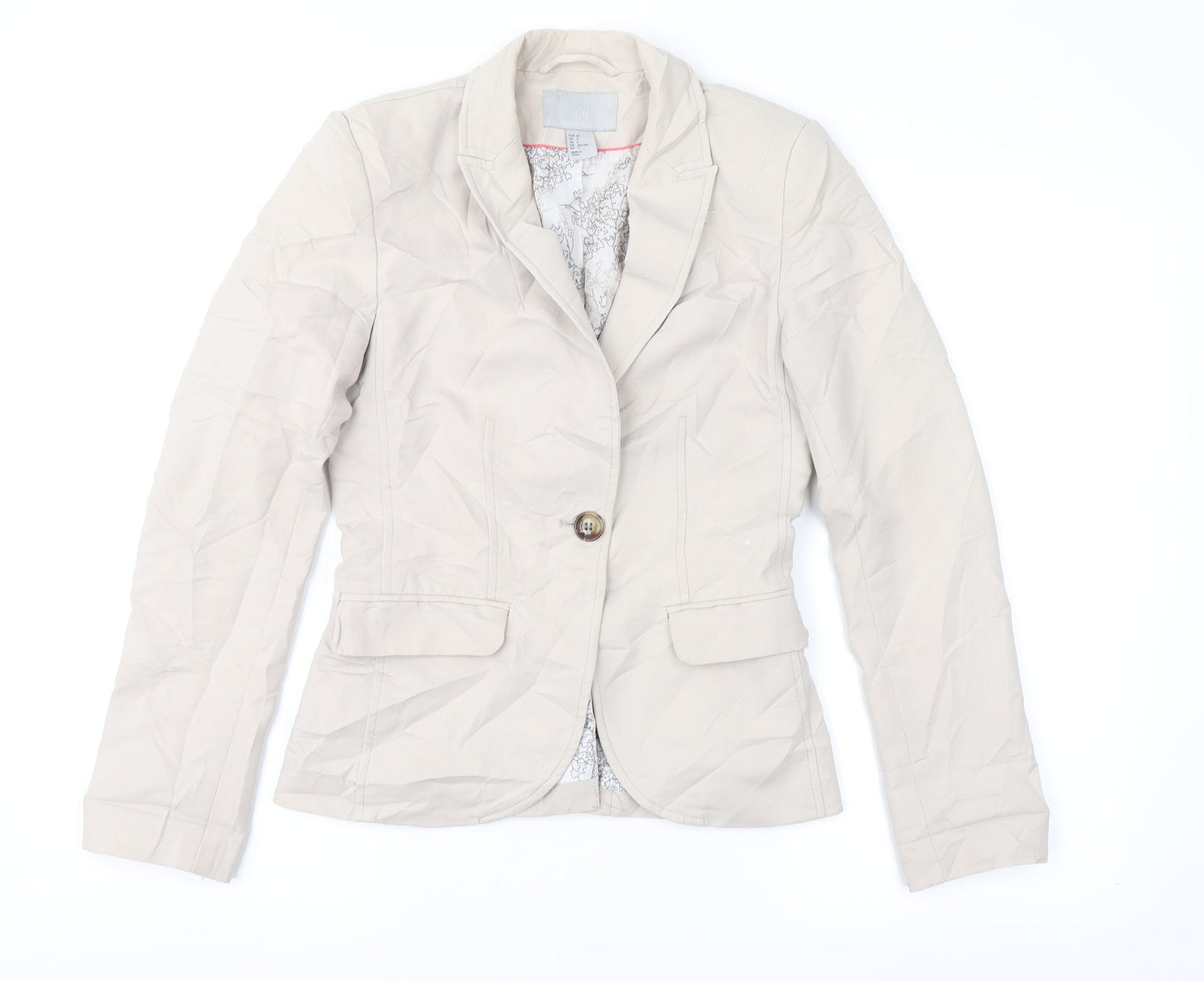 Womens UK Size 4 H&M Regular Beige Suit Jacket
