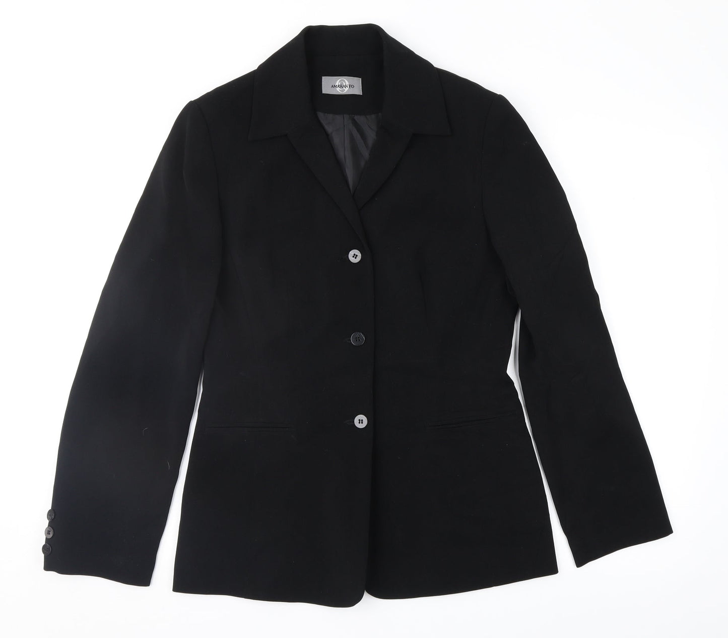 Womens UK Size 10 AMARANTO Regular Black Suit Jacket