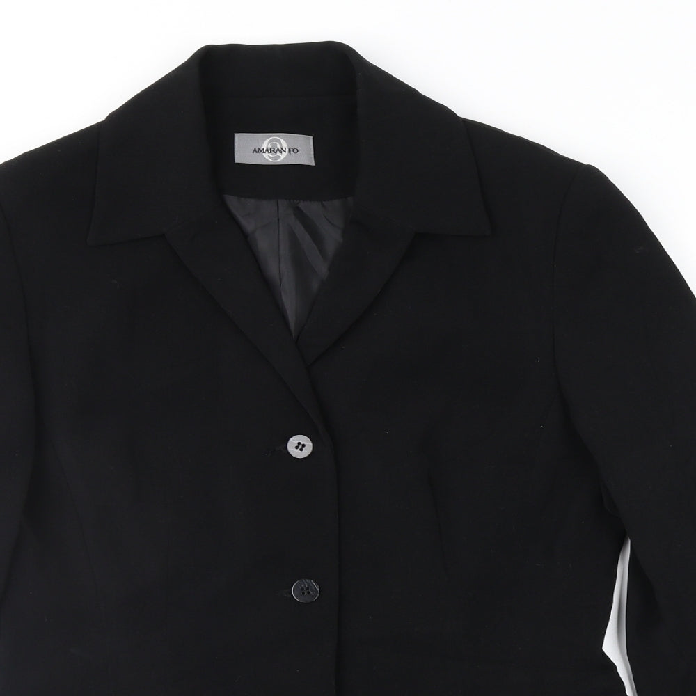 Womens UK Size 10 AMARANTO Regular Black Suit Jacket