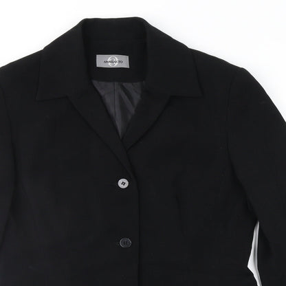 Womens UK Size 10 AMARANTO Regular Black Suit Jacket