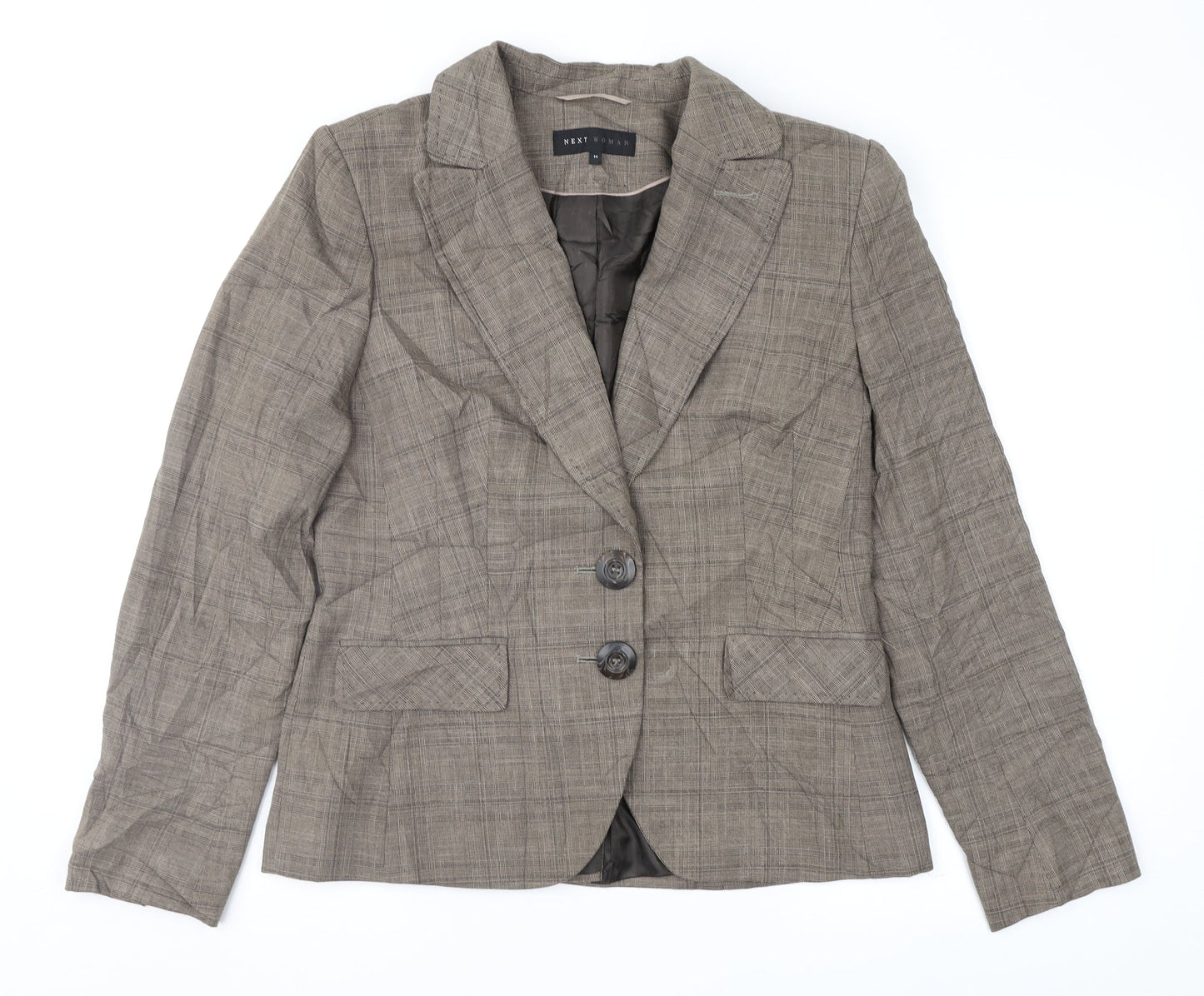 NEXT Womens Brown Check  Jacket Suit Jacket Size 14