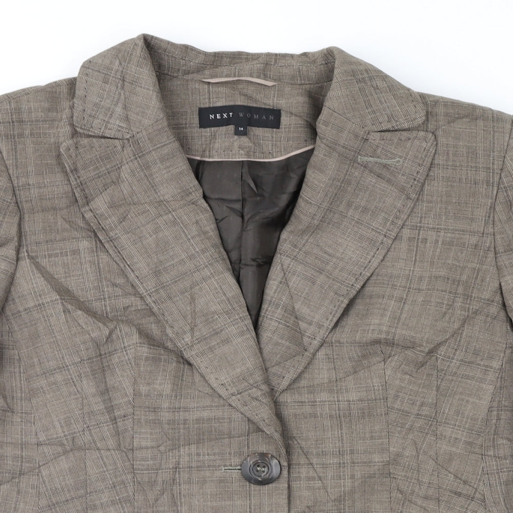 NEXT Womens Brown Check  Jacket Suit Jacket Size 14