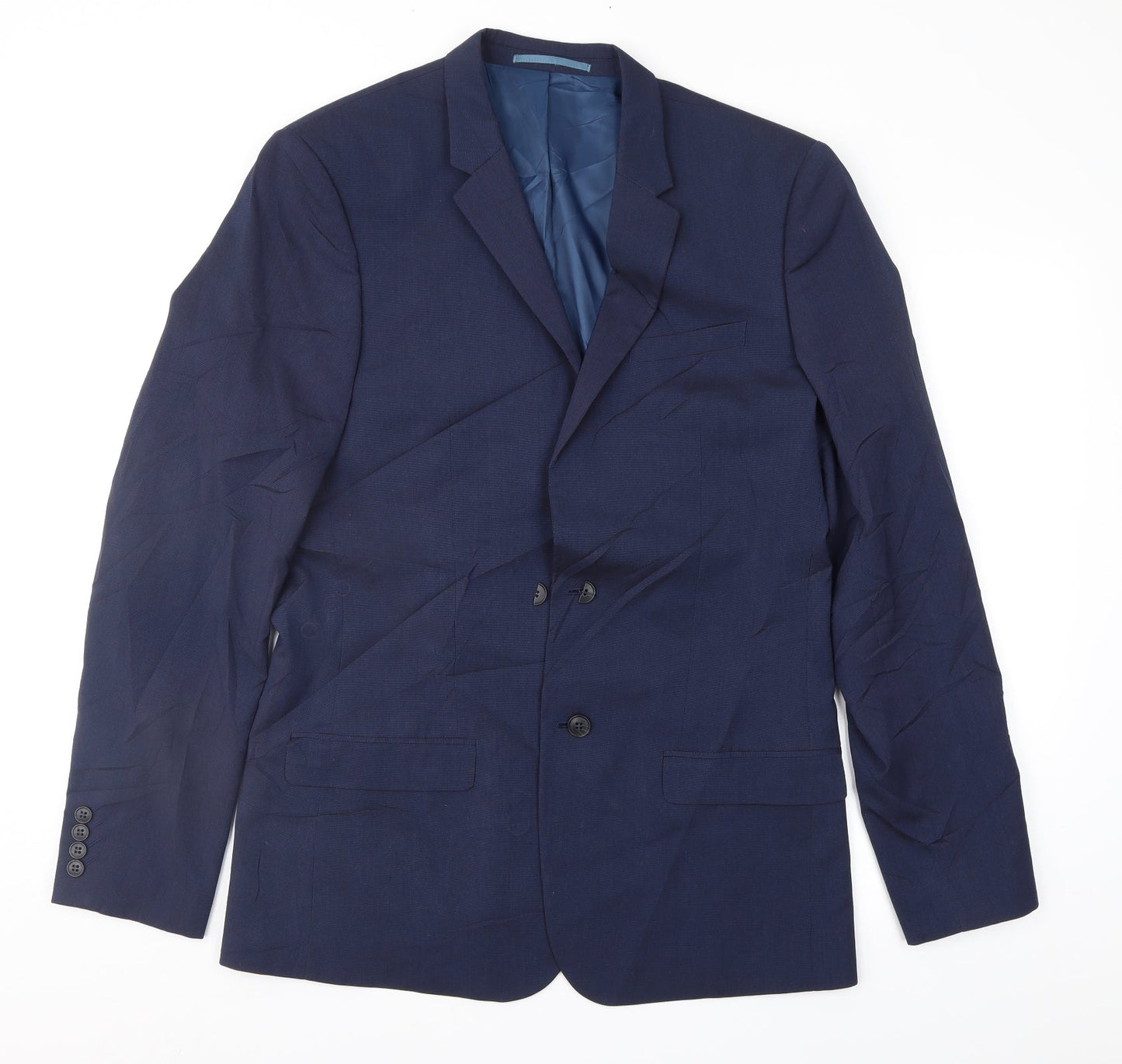 Mens UK Size 40 River Island Regular Blue Suit Jacket
