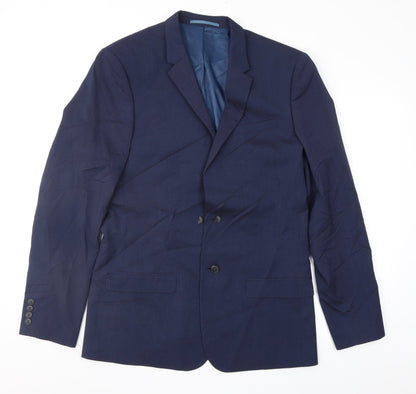 Mens UK Size 40 River Island Regular Blue Suit Jacket