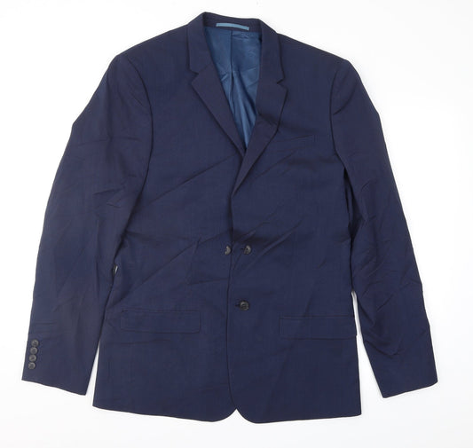 Mens UK Size 40 River Island Regular Blue Suit Jacket