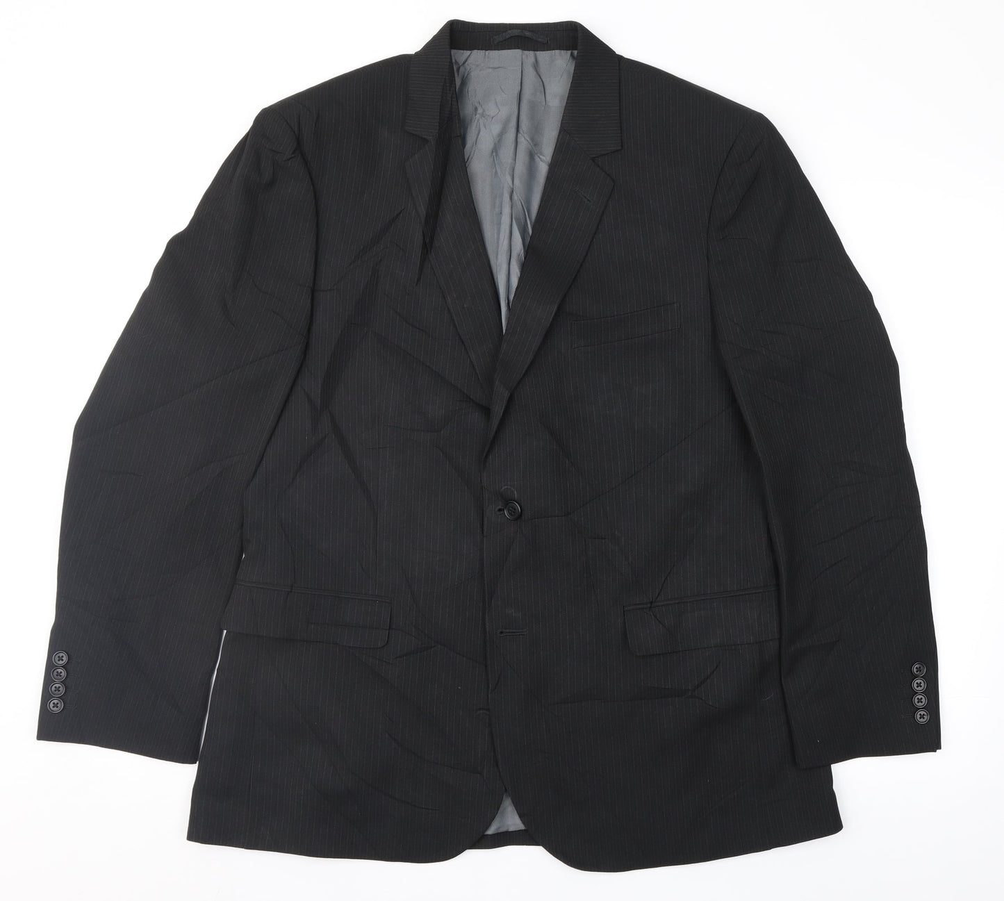 F&F Mens Black Striped  Jacket Suit Jacket Size 42