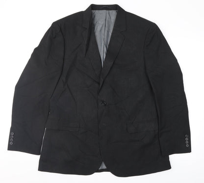 F&F Mens Black Striped  Jacket Suit Jacket Size 42