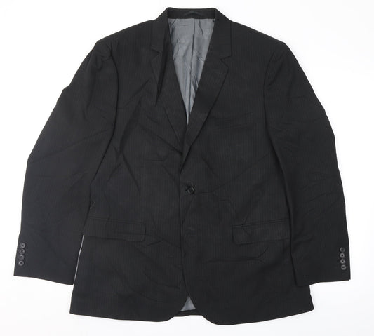 F&F Mens Black Striped  Jacket Suit Jacket Size 42