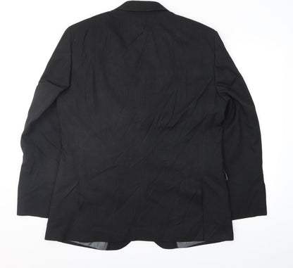 F&F Mens Black Striped  Jacket Suit Jacket Size 42