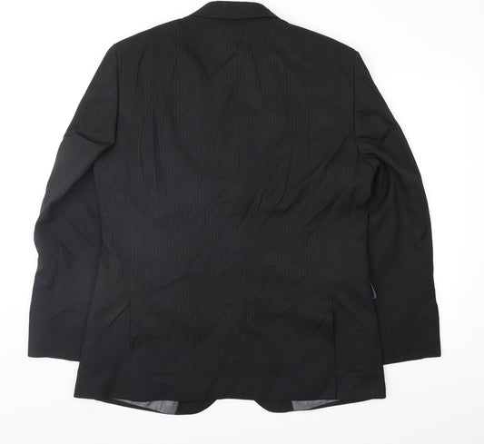 F&F Mens Black Striped  Jacket Suit Jacket Size 42
