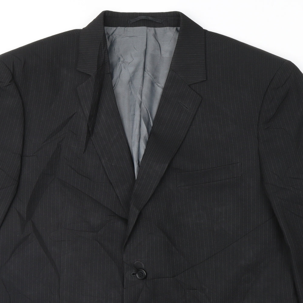 F&F Mens Black Striped  Jacket Suit Jacket Size 42