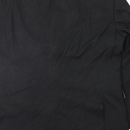 F&F Mens Black Striped  Jacket Suit Jacket Size 42