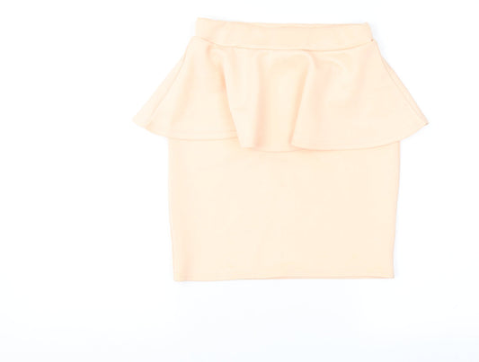 PRETTYLITTLETHING Womens Orange   Straight & Pencil Skirt Size 6