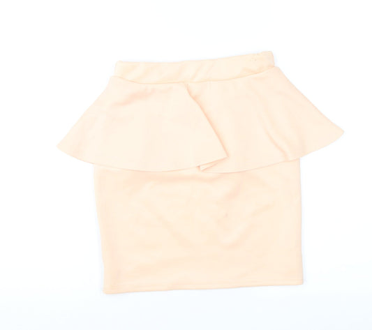 PRETTYLITTLETHING Womens Orange   Straight & Pencil Skirt Size 6