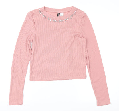 Divided Womens Pink   Pullover Jumper Size M