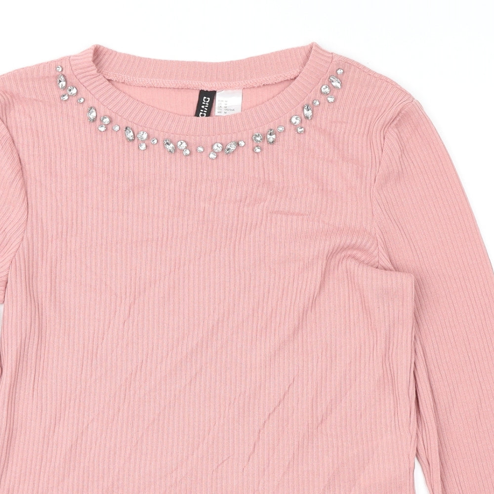 Divided Womens Pink   Pullover Jumper Size M
