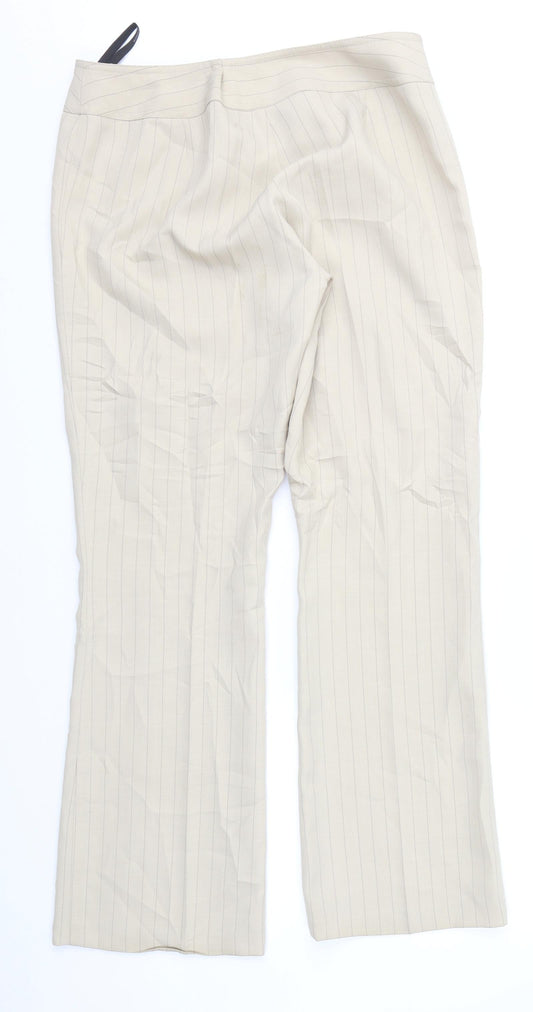 Womens UK Size 14 Dorothy Perkins Regular Fit  Beige Trousers