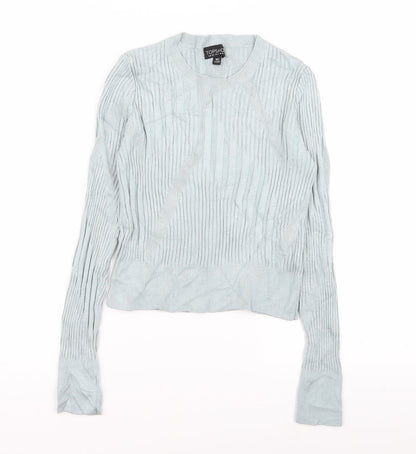 Womens UK Size 10 Topshop Blue Basic T-Shirt