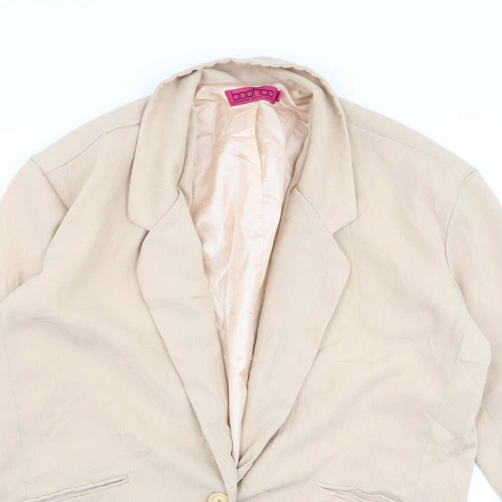 Boohoo Womens Beige   Jacket Blazer Size 8