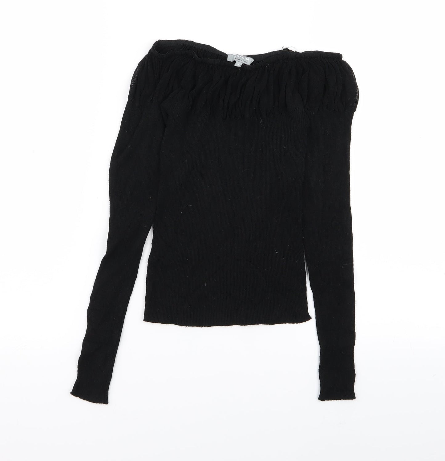 Womens UK Size 8 Per Una Black Basic T-Shirt