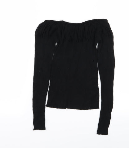 Womens UK Size 8 Per Una Black Basic T-Shirt