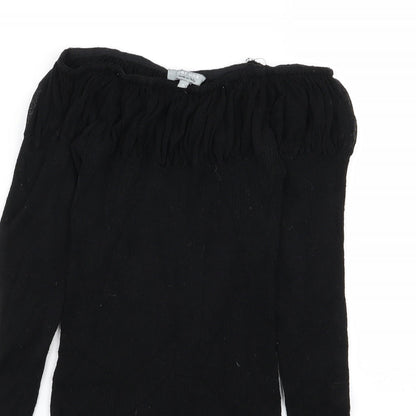 Womens UK Size 8 Per Una Black Basic T-Shirt