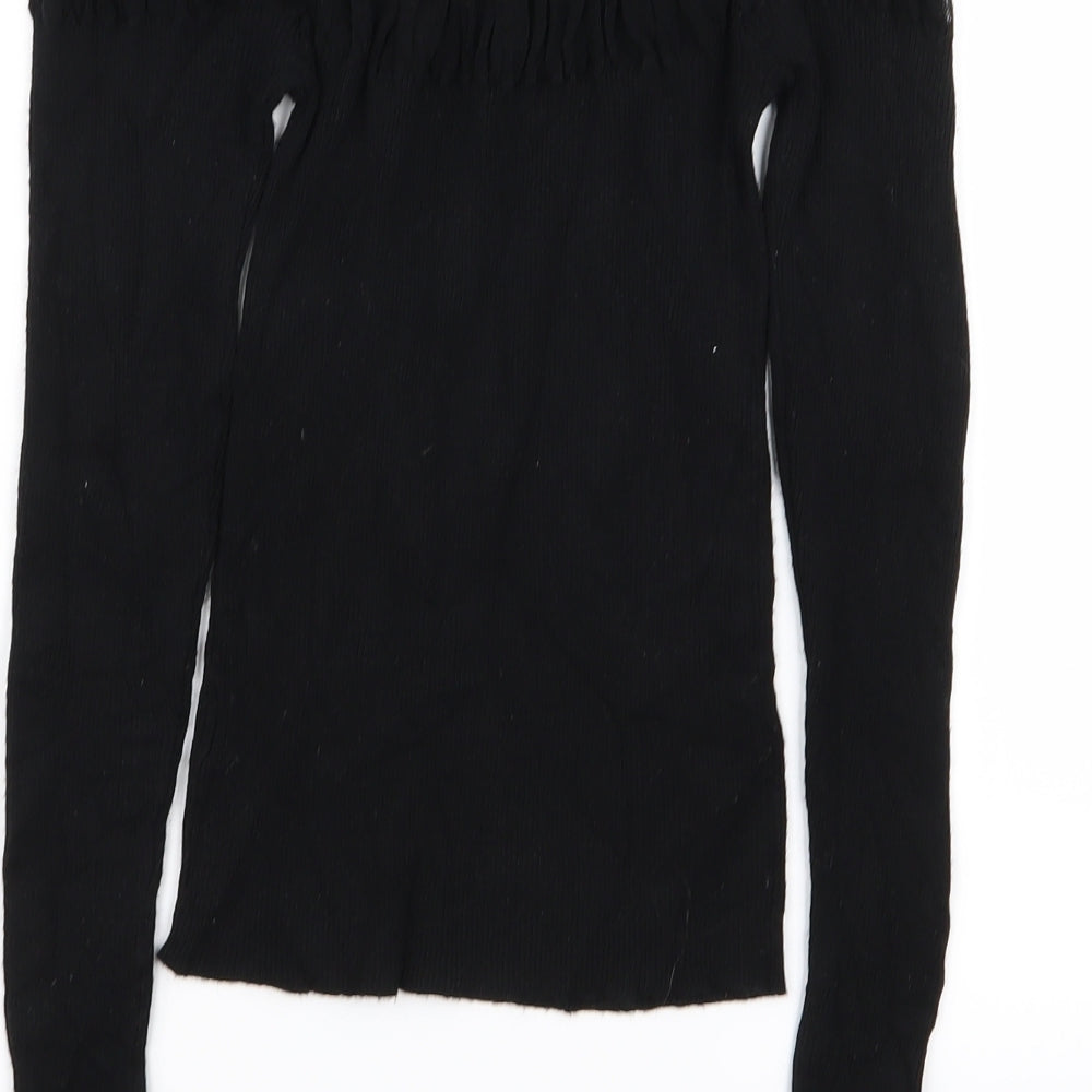 Womens UK Size 8 Per Una Black Basic T-Shirt