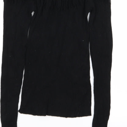Womens UK Size 8 Per Una Black Basic T-Shirt
