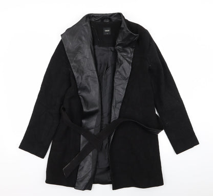 Womens UK Size S Oasis Black Overcoat