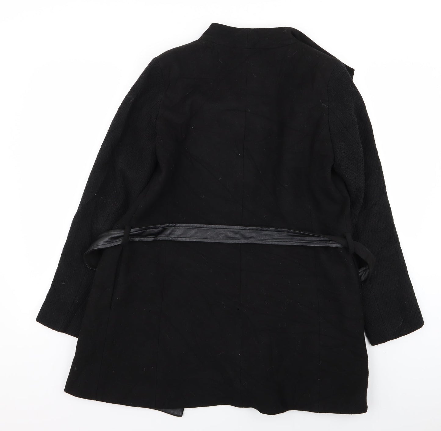 Womens UK Size S Oasis Black Overcoat