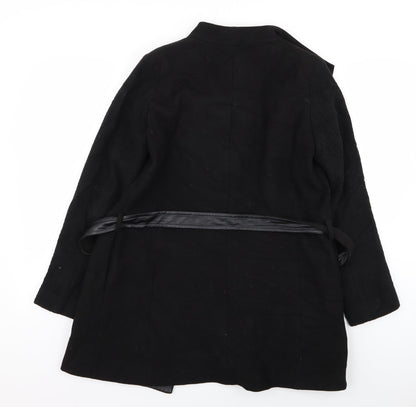 Womens UK Size S Oasis Black Overcoat