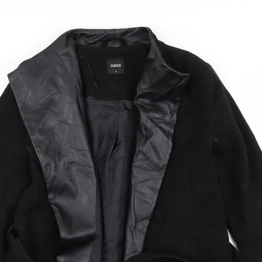 Womens UK Size S Oasis Black Overcoat