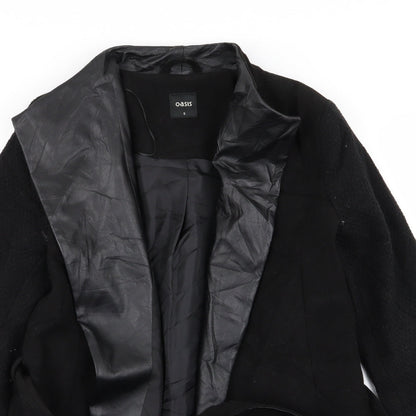 Womens UK Size S Oasis Black Overcoat