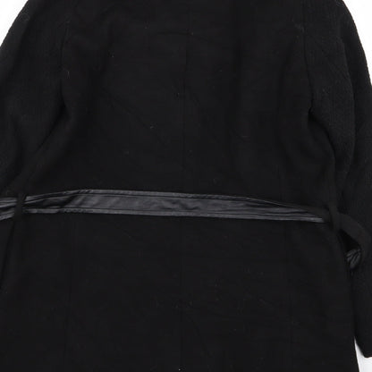 Womens UK Size S Oasis Black Overcoat