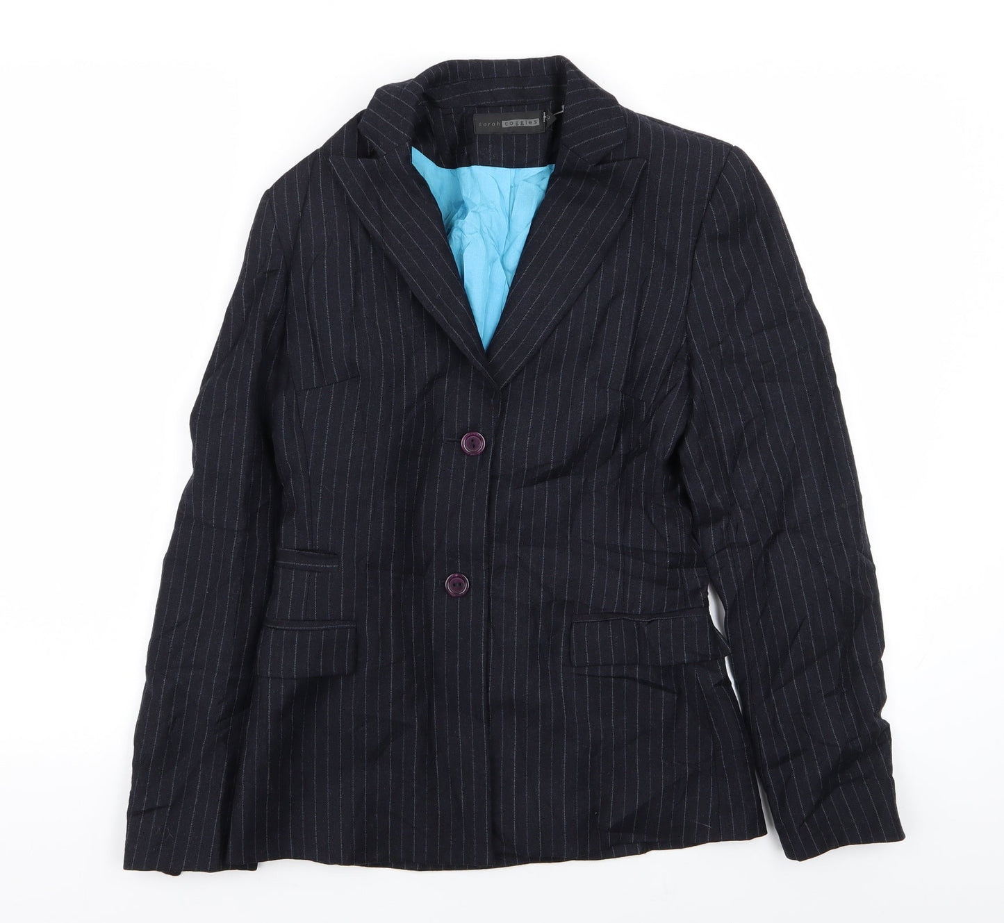 sarah coggles Mens Blue Striped  Jacket Blazer Size XS