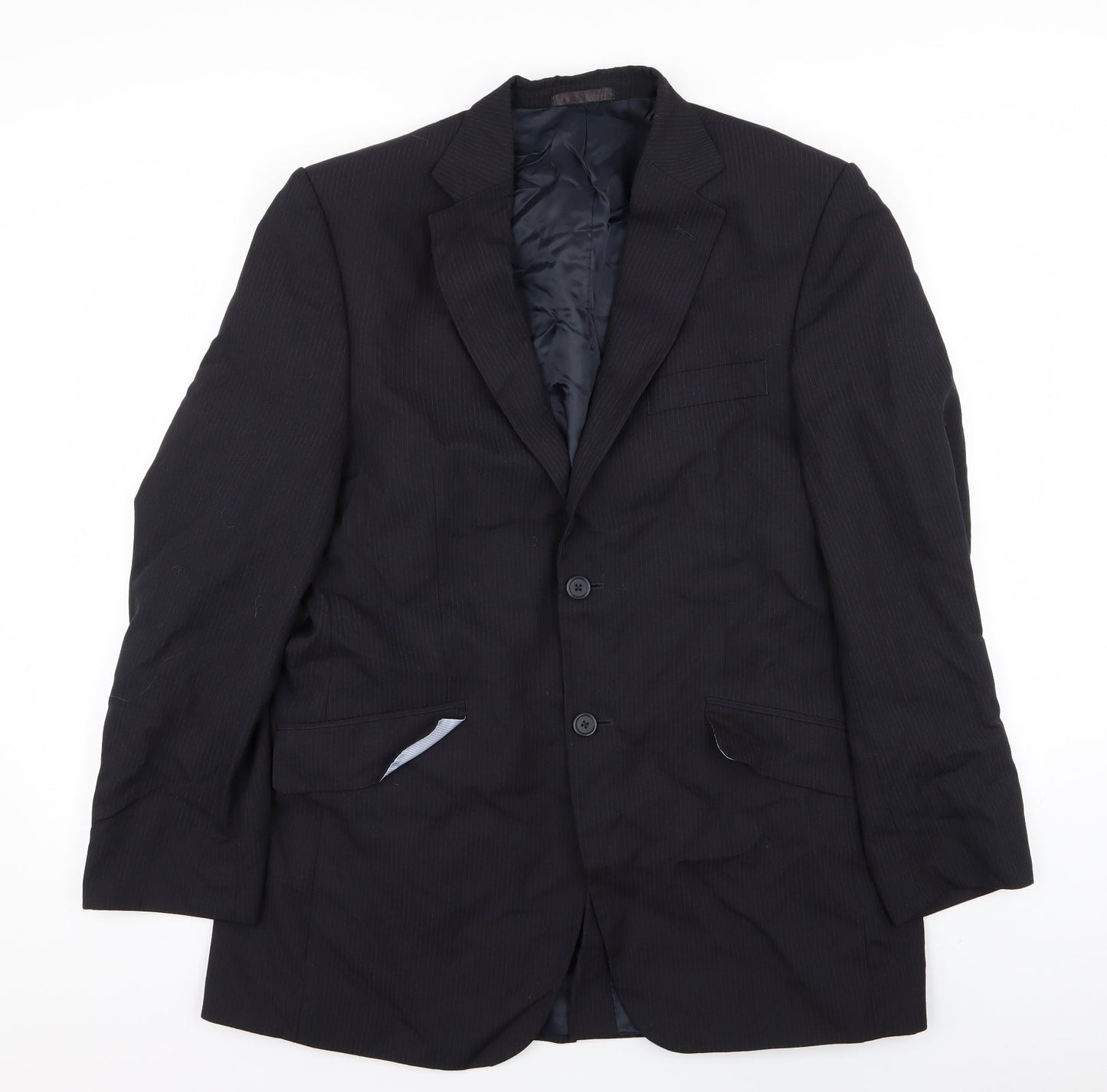 Asda George Mens Blue Striped  Jacket Blazer Size 40