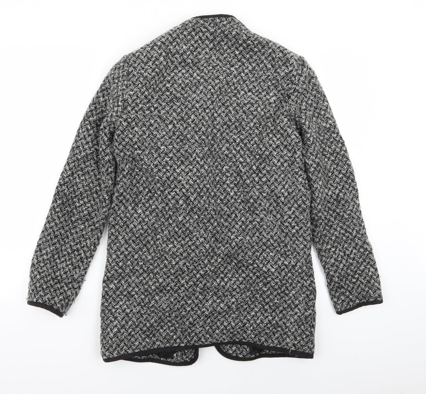 TU Womens Grey Houndstooth  Jacket Coat Size 8