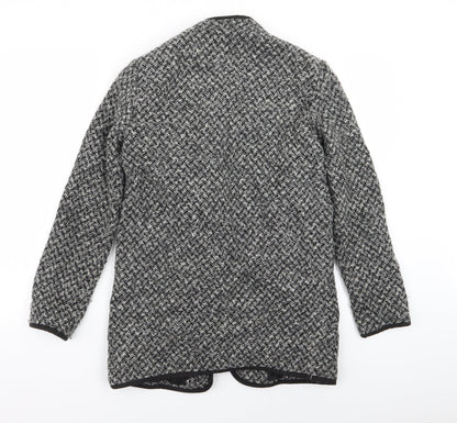 TU Womens Grey Houndstooth  Jacket Coat Size 8