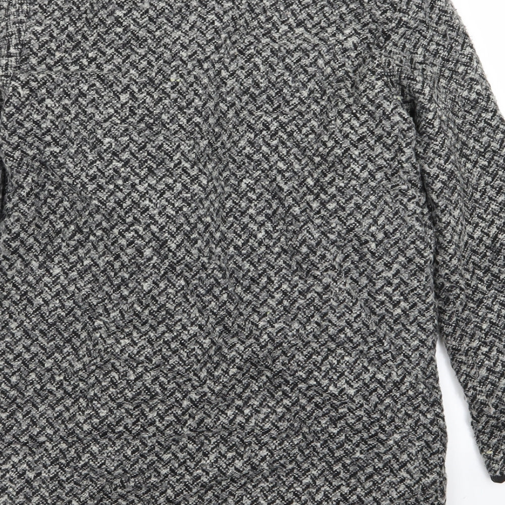 TU Womens Grey Houndstooth  Jacket Coat Size 8