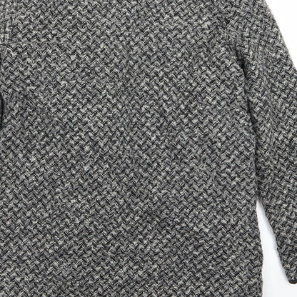 TU Womens Grey Houndstooth  Jacket Coat Size 8