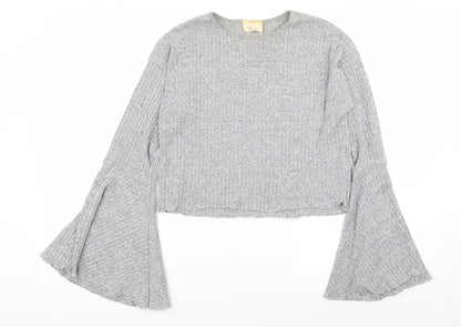 Womens UK Size L pins and needles Grey Basic T-Shirt