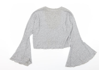 Womens UK Size L pins and needles Grey Basic T-Shirt