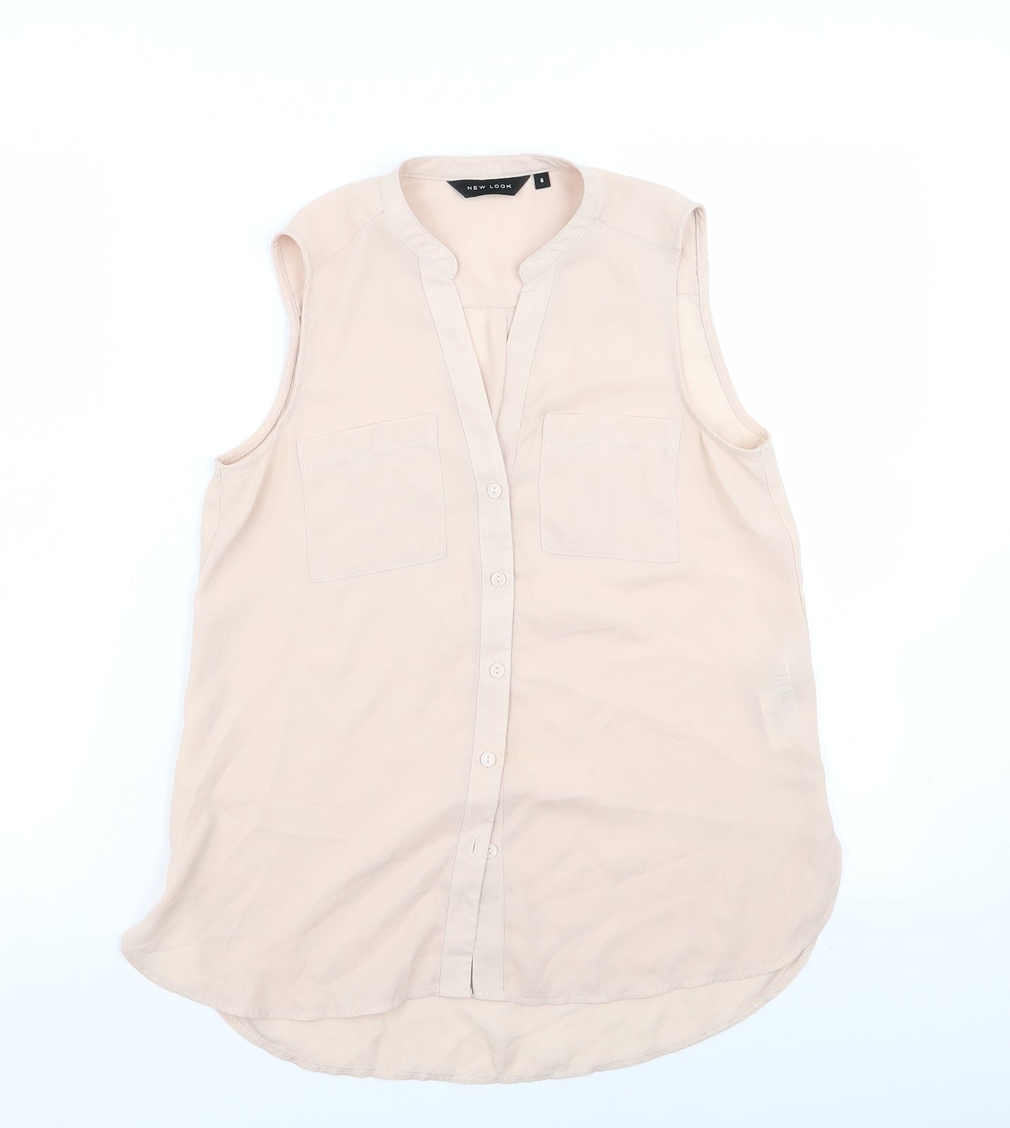 Womens UK Size 6 New Look Pink Basic Blouse